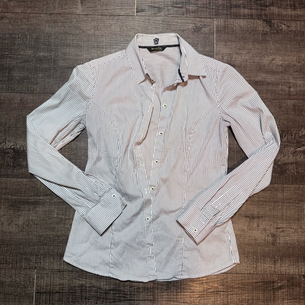 Massimo Dutti Striped Shirt in Navy and White
